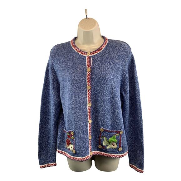 Breckenridge Womens Cardigan Sweater Petite Size Large Long Sleeve Buttons - Picture 1 of 8